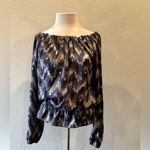 Michael Kors (Michael) long sleeve purple print blouse size Medium